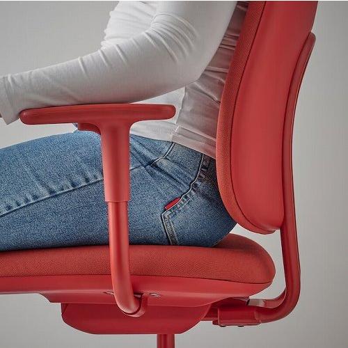 イケア（IKEA） オフィスチェア アームレスト付き グレースネス レッド