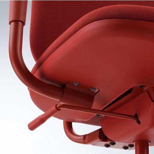 イケア（IKEA） オフィスチェア アームレスト付き グレースネス レッド