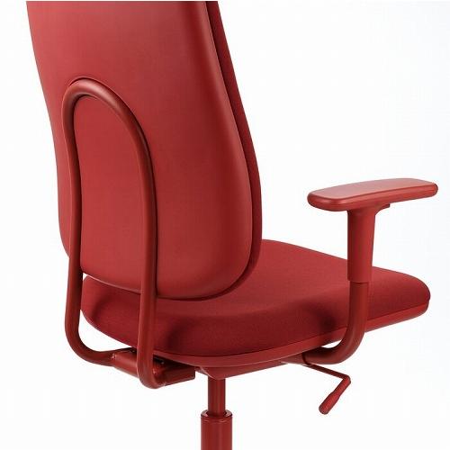 イケア（IKEA） オフィスチェア アームレスト付き グレースネス レッド