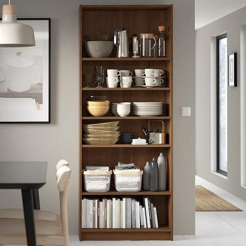 イケア（IKEA） 本棚 ブラウン ウォールナット調 80x28x202cm