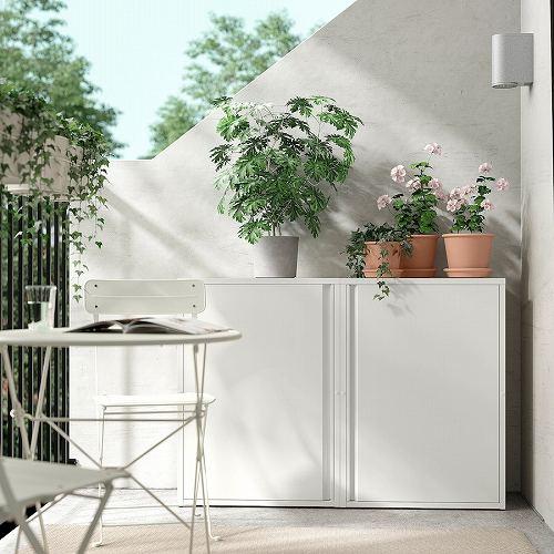 イケア IKEA キャビネット オフホワイト 屋外用 室内 60x35x86cm