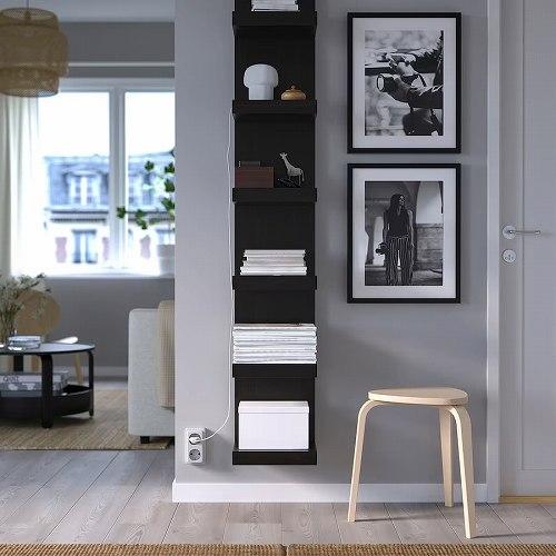 IKEA イケア ウォールシェルフユニット ブラックブラウン 30x190cm 