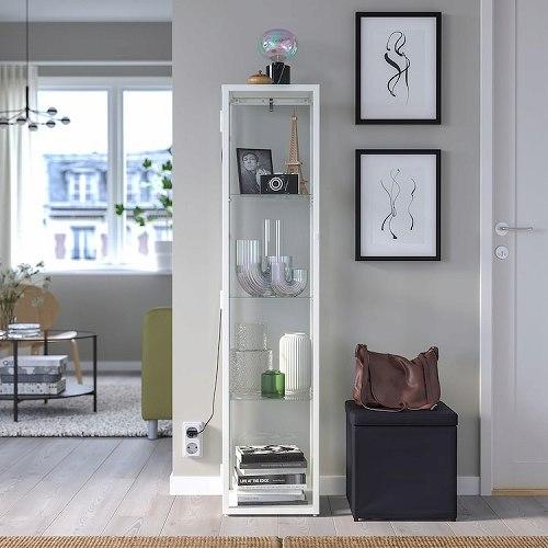 イケア IKEA コレクションケース キャビネット ホワイト イケア（IKEA） MILSBO/ミルスボ ガラス扉キャビネット73x175 cm