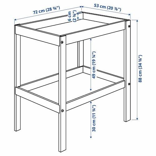 イケア IKEA おむつ替え台 ビーチ ホワイト 白72x53cm