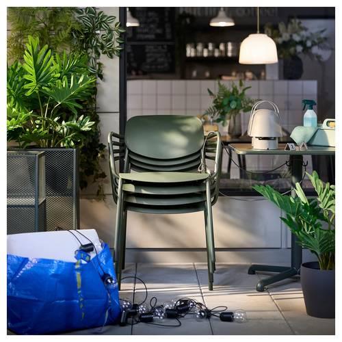 イケア（IKEA） チェア アームレスト付 屋外用/ディープグリーン