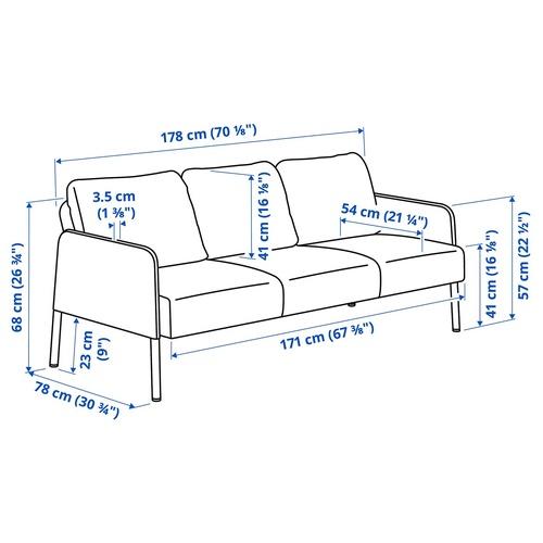 イケア（IKEA） 3人掛けソファ クニーサ ダークグレー big40595937