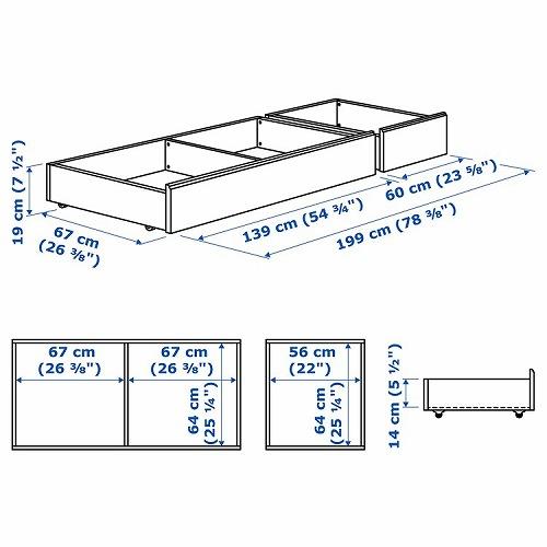 イケア　本体なし　ベッド下収納2個セット VIHALS ヴィーハルス ベッド下収納ボックス2個セット, ホワイト, 200