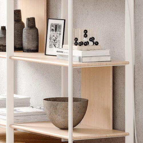 イケア（IKEA） シェルフユニット ホワイト ライトバンブー 120x85cm