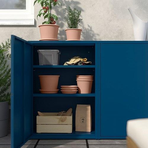 イケア（IKEA） キャビネット ダークブルー 屋外用 室内 60x35x86cm