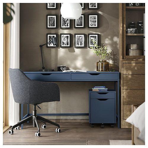 イケア（IKEA） デスク ブラックブルー 132×58cm big50590473 ALEX