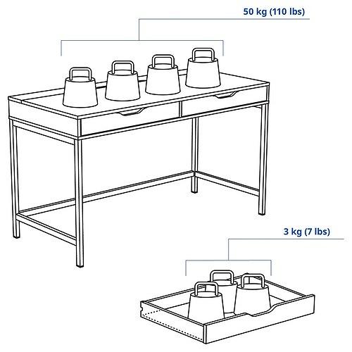 イケア（IKEA） デスク ブラックブルー 132×58cm big50590473 ALEX