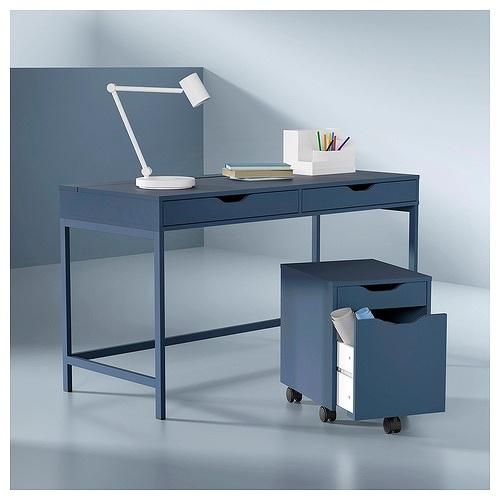 イケア（IKEA） デスク ブラックブルー 132×58cm big50590473 ALEX
