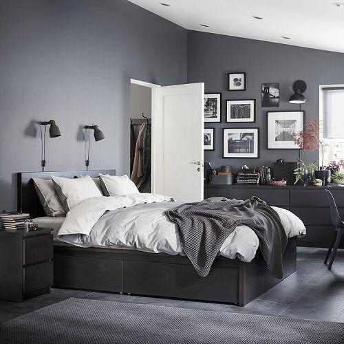 【7月まで】IKEA MALM マルム ベッド下収納ボックス ブラックブラウン 4個セット イケア（IKEA） ベッド下収納ボックス ベッドフレーム用 ブラック