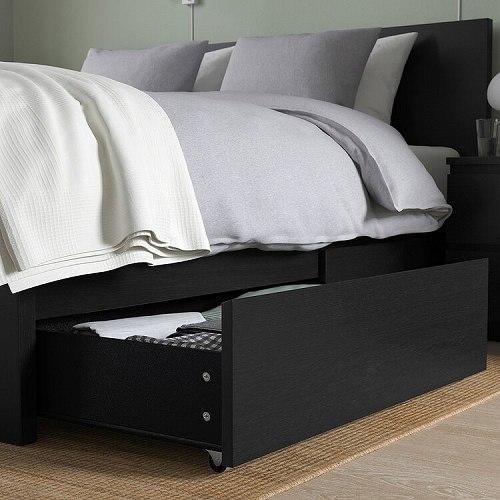 イケア（IKEA） ベッド下収納ボックス ベッドフレーム用 ブラック