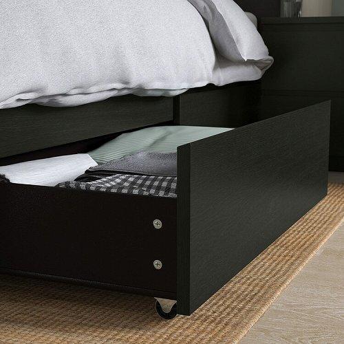 【7月まで】IKEA MALM マルム ベッド下収納ボックス ブラックブラウン 4個セット イケア（IKEA） ベッド下収納ボックス ベッドフレーム用 ブラック