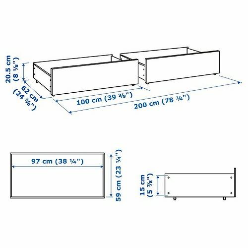 イケア（IKEA） ベッド下収納ボックス ベッドフレーム用 ブラック