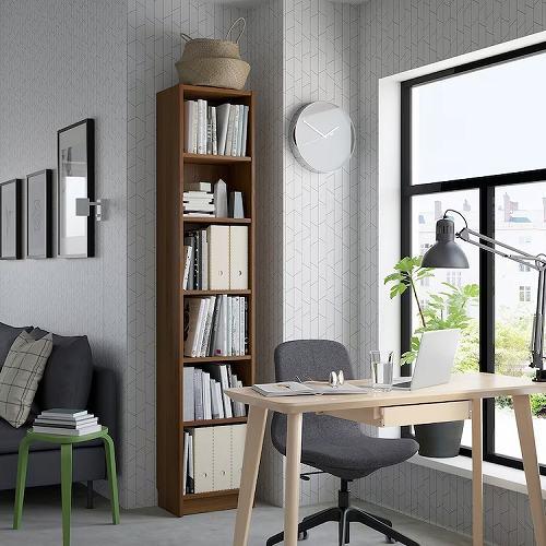 イケア（IKEA） 本棚 ブラウン ウォールナット調 40x28x202cm