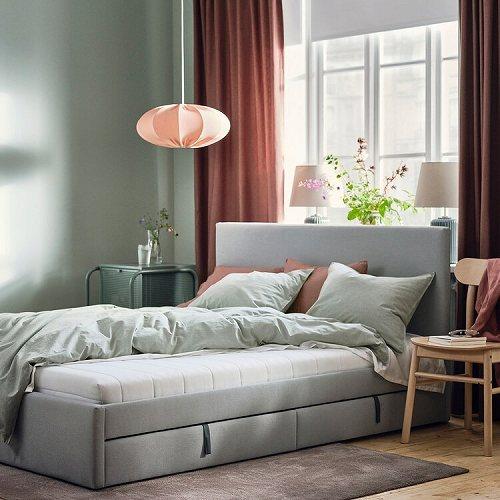イケア（IKEA） 高反発マットレス ふつう ホワイト セミシングル