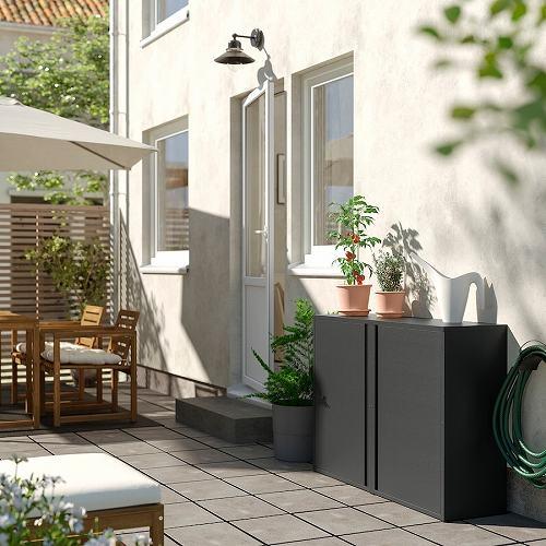 イケア（IKEA） キャビネット チャコール 屋外用 室内 60x35x86cm