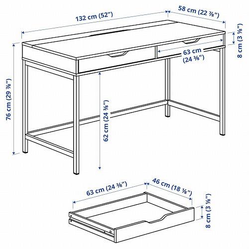 イケア（IKEA） デスク ダークグレー 132x58cm big60588889 ALEX