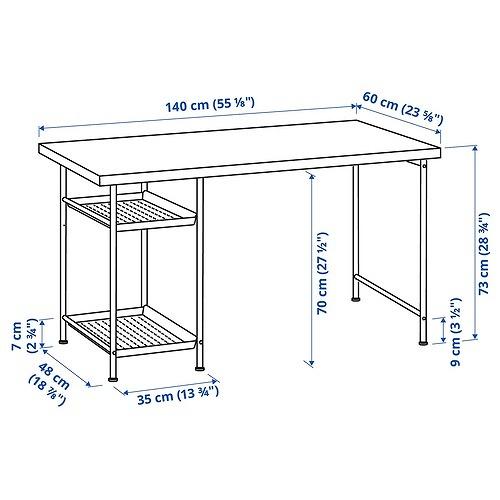 イケア（IKEA） デスク ホワイト/ブラック 140×60cm big69563785