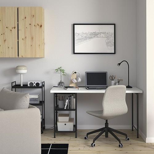 イケア（IKEA） デスク ホワイト/ブラック 140×60cm big69563785
