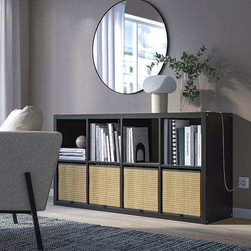 イケア（IKEA） シェルフユニット ブラックブラウン 77x147cm