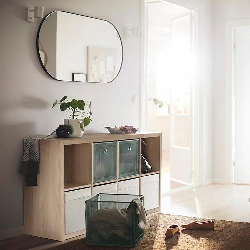 イケア（IKEA） シェルフユニット ホワイトステインオーク調 77x147cm