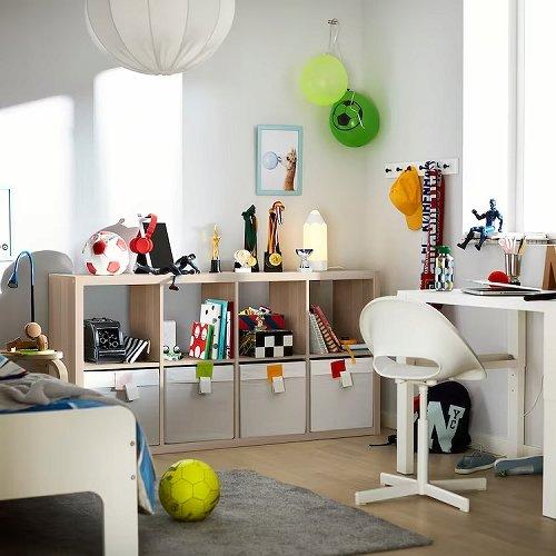 イケア（IKEA） シェルフユニット ホワイトステインオーク調 77x147cm
