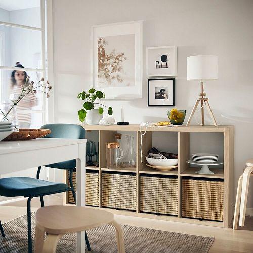 IKEA イケア シェルフユニット ホワイトステインオーク調 77x147cm 