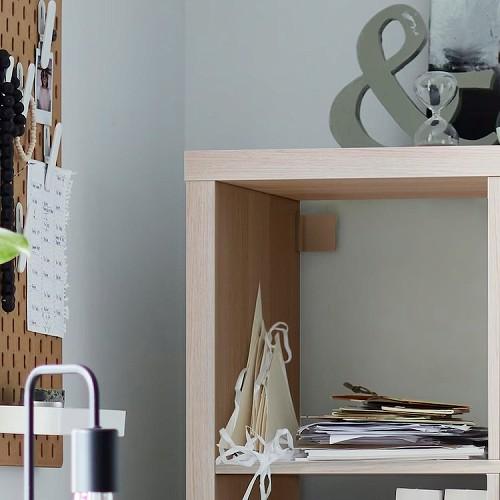 イケア（IKEA） シェルフユニット ホワイトステインオーク調 77x147cm