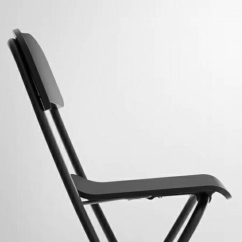 イケア（IKEA） バースツール 背もたれ付き 折りたたみ式 ブラック