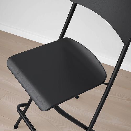 イケア（IKEA） バースツール 背もたれ付き 折りたたみ式 ブラック