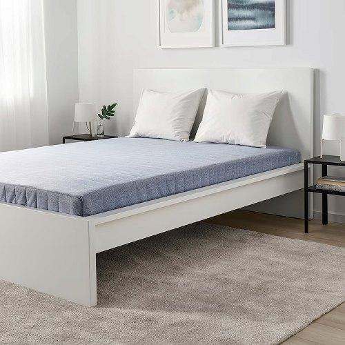 イケア（IKEA） ボンネルコイルマットレス ダブル かため ライトブルー 