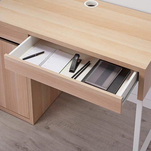 イケア（IKEA） デスク ホワイトステインオーク調 105x50cm