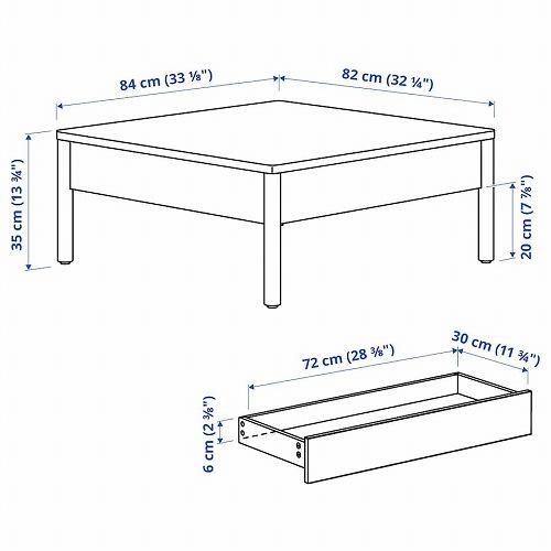 イケア（IKEA） コーヒーテーブル オフホワイト 84x82cm big70491561