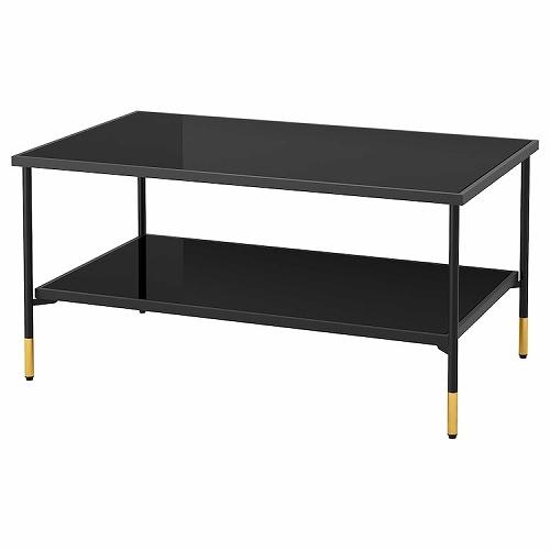 イケア（IKEA） コーヒーテーブル ブラック ガラス ブラック 96x58cm