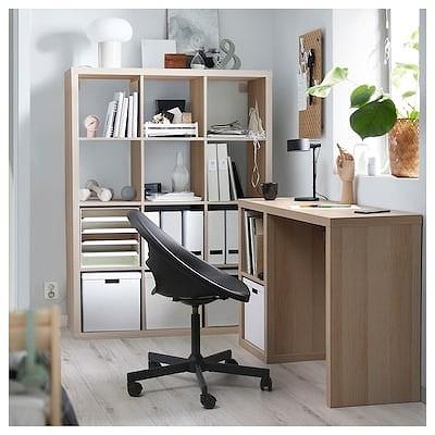 イケア（IKEA） デスク ホワイトステイン オーク調 111x39cm