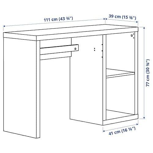 イケア（IKEA） デスク ホワイトステイン オーク調 111x39cm