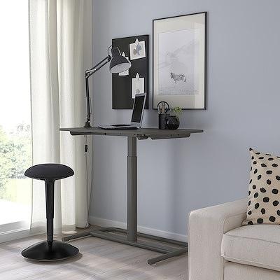 イケア（IKEA） デスク 昇降式 ダークグレー 110x60cm big70588110