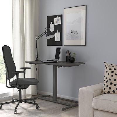 イケア（IKEA） デスク 昇降式 ダークグレー 110x60cm big70588110