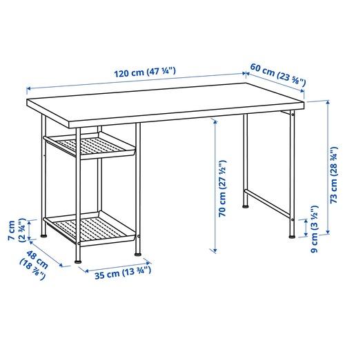 イケア（IKEA） デスク グリッド/マルチカラー ホワイト 120×60cm