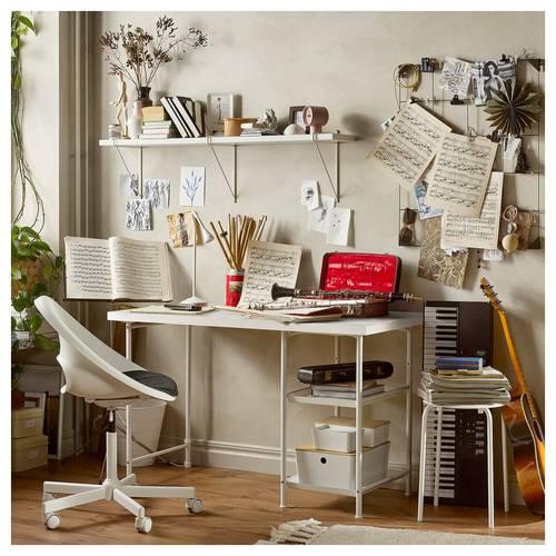 イケア（IKEA） デスク グリッド/マルチカラー ホワイト 120×60cm