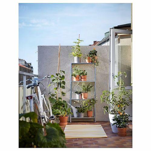 イケア（IKEA） シェルフユニット 室内 屋外用 亜鉛メッキ 60x27x140cm
