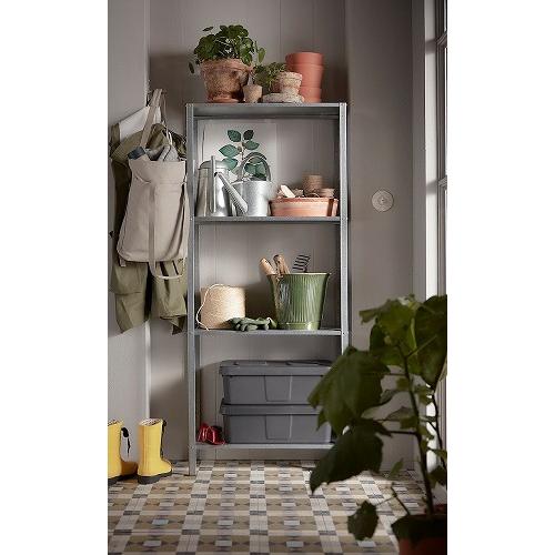 イケア（IKEA） シェルフユニット 室内 屋外用 亜鉛メッキ 60x27x140cm