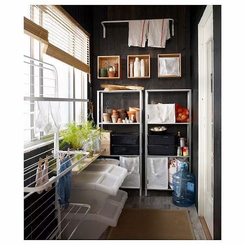イケア（IKEA） シェルフユニット 室内 屋外用 亜鉛メッキ 60x27x140cm