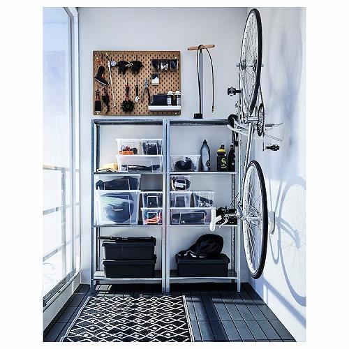 イケア（IKEA） シェルフユニット 室内 屋外用 亜鉛メッキ 60x27x140cm