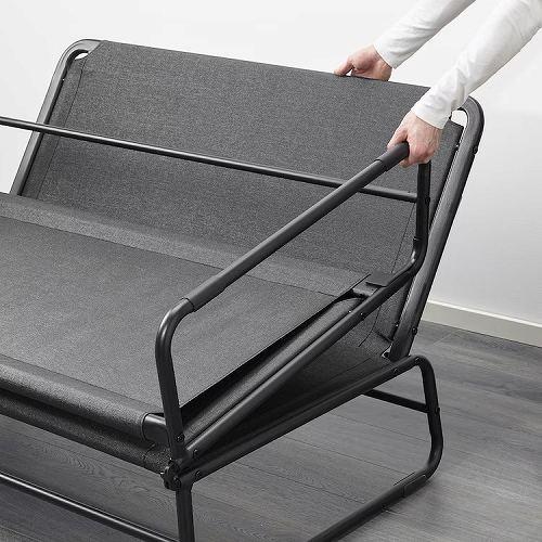 イケア（IKEA） ソファベッド クニーサ ダークグレー ブラック 120cm