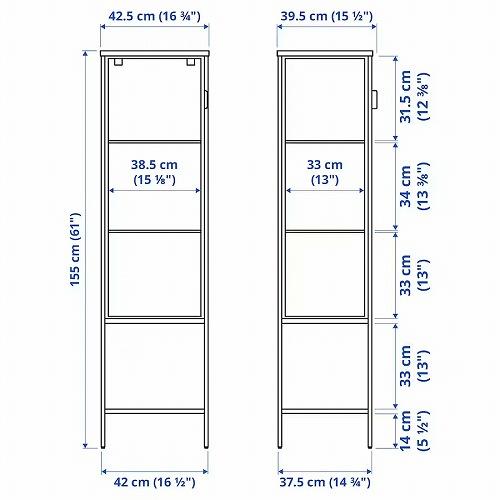 イケア（IKEA） コレクションケース チャコール 42x37x155cm