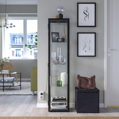 イケア IKEA コレクションケース ブラック 35x32x151cm イケア IKEA コレクションケース ブラック 35x32x151cm